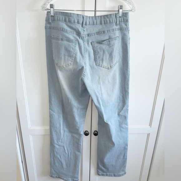 High Rise Vintage Wash Tummy Control Top Straight Leg Jeans Sz Medium - Picture 4 of 9